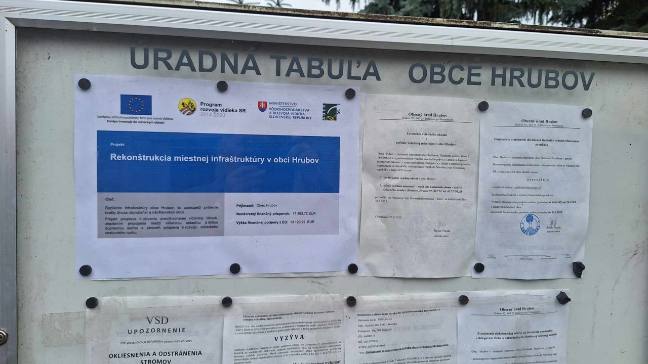 Rekonštrukcia miestnej infraštruktúry v obci Hrubov  Rekonštrukcia miestnej infraštruktúry v obci Hrubov