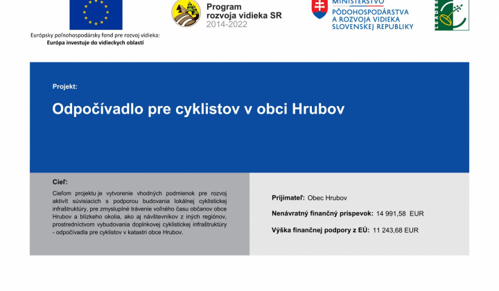Fotka - Odpočívadlo pre cyklistov v obci Hrubov